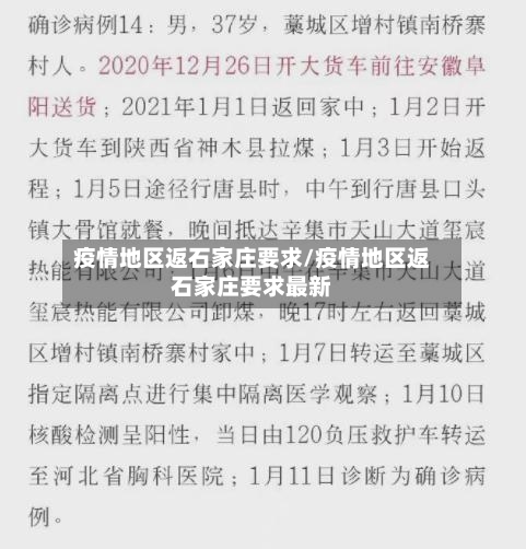 疫情地区返石家庄要求/疫情地区返石家庄要求最新