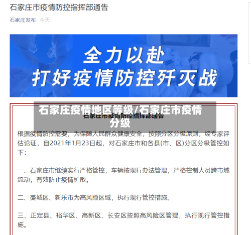 石家庄疫情地区等级/石家庄市疫情分级
