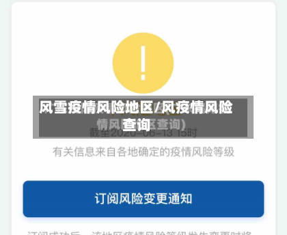 风雪疫情风险地区/风疫情风险查询
