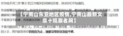 【宁南山东亚地区疫情,宁南山最新文章十观察者网】