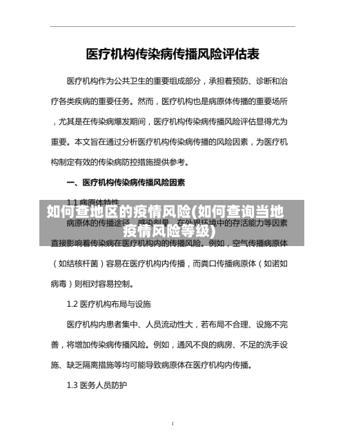 如何查地区的疫情风险(如何查询当地疫情风险等级)