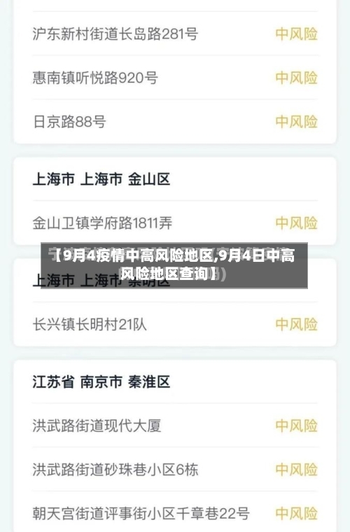 【9月4疫情中高风险地区,9月4日中高风险地区查询】-第2张图片